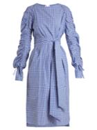 Teija Tie-waist Gingham-cotton Dress