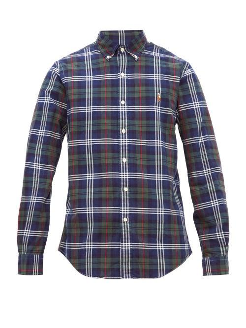 Matchesfashion.com Polo Ralph Lauren - Slim Fit Checked Cotton Oxford Shirt - Mens - Green