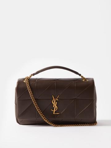 Saint Laurent - Jamie Medium Ysl-logo Puffer Leather Shoulder Bag - Womens - Brown