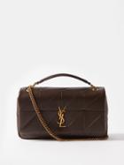 Saint Laurent - Jamie Medium Ysl-logo Puffer Leather Shoulder Bag - Womens - Brown