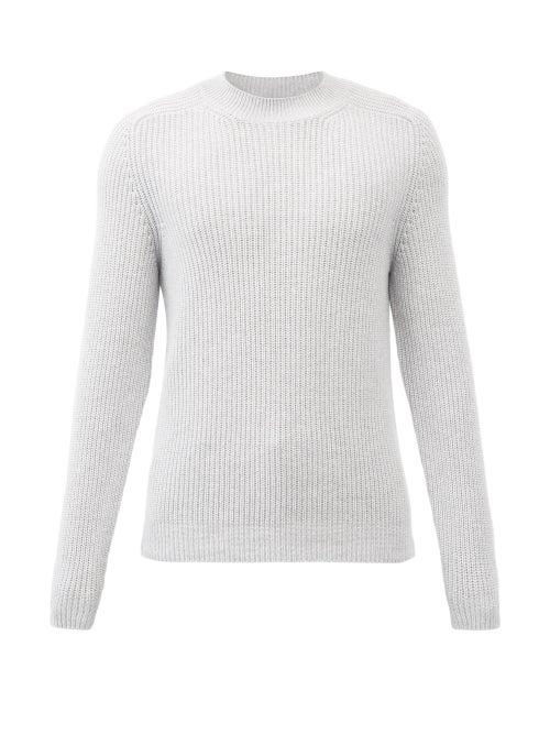 Matchesfashion.com Iris Von Arnim - Ethan Crew-neck Ribbed-cashmere Sweater - Mens - Light Grey