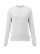 Matchesfashion.com Iris Von Arnim - Ethan Crew-neck Ribbed-cashmere Sweater - Mens - Light Grey