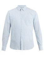 De Bonne Facture Point-collar Striped Cotton-blend Shirt