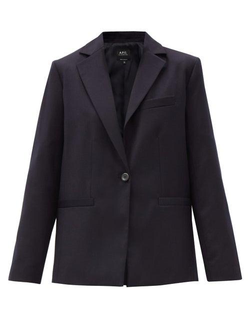 Matchesfashion.com A.p.c. - Savannah Single-breasted Wool Blazer - Womens - Navy