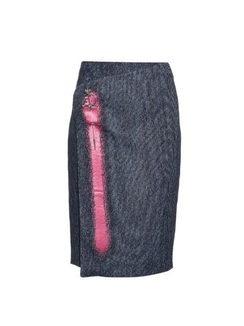Balenciaga Micro-tweed Wrap Front Skirt