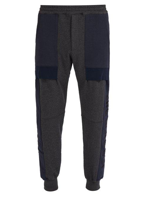 Matchesfashion.com Alexander Mcqueen - Gothic Logo Panelled Track Pants - Mens - Dark Grey