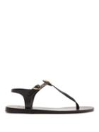 Matchesfashion.com Ancient Greek Sandals - Lito Coin Embellished Leather T Bar Sandals - Womens - Black