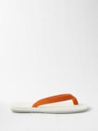 The Resort Co - Suede-strap Rubber Flip Flops - Mens - Orange White