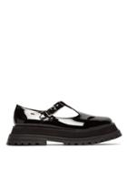 Matchesfashion.com Burberry - Aldwych Crocodile Effect Flatform Dolly Loafers - Womens - Black