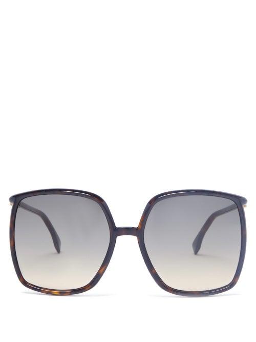 Matchesfashion.com Fendi - Oversized Square Acetate Sunglasses - Womens - Tortoiseshell
