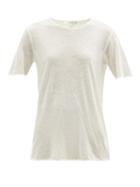 Matchesfashion.com The Row - Chenzia Rolled-edge Cashmere T-shirt - Womens - Cream
