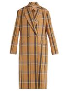 Stella Mccartney Double-breasted Check Wool Overcoat
