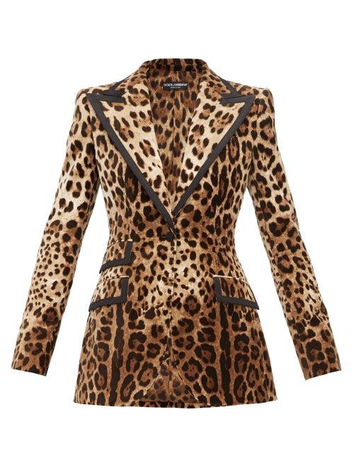Matchesfashion.com Dolce & Gabbana - Leopard Print Velvet Blazer - Womens - Leopard