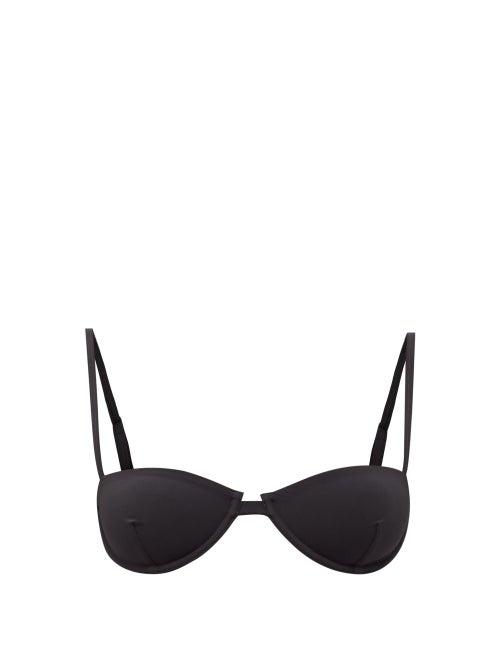 Matchesfashion.com Totme - Underwired Recycled-fibre Bikini Top - Womens - Black