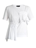 Simone Rocha Short-sleeved Gathered-panel Cotton T-shirt