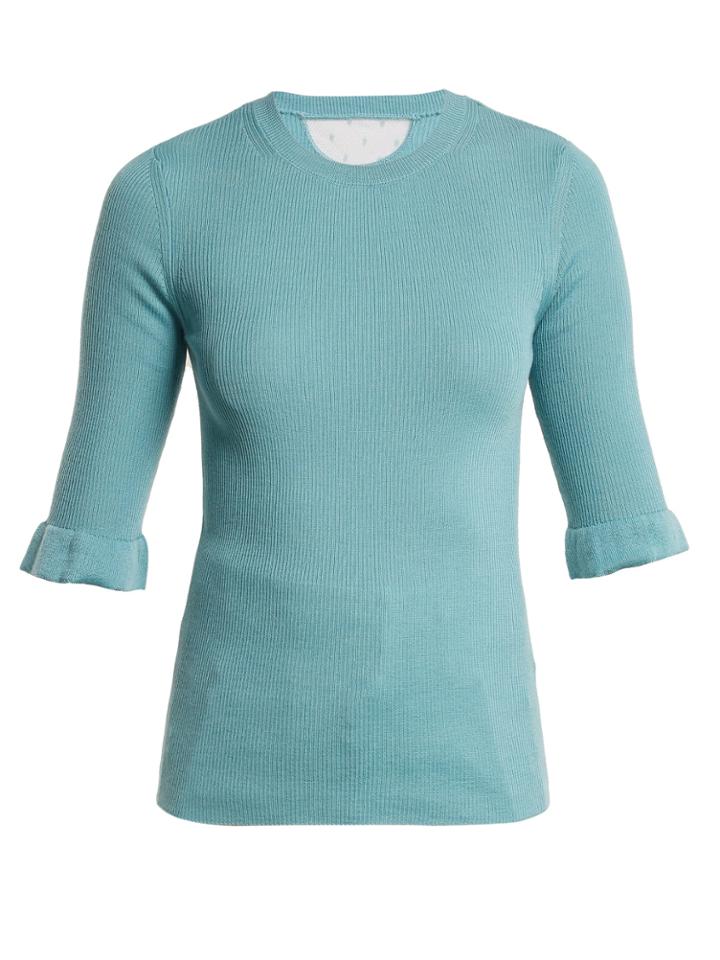 Redvalentino Fluted-cuff Cashmere And Silk-blend Sweater