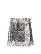 Christopher Kane Button-front Lam-tweed Mini Skirt