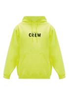 Matchesfashion.com Balenciaga - Crew-print Cotton-jersey Hooded Sweatshirt - Mens - Green