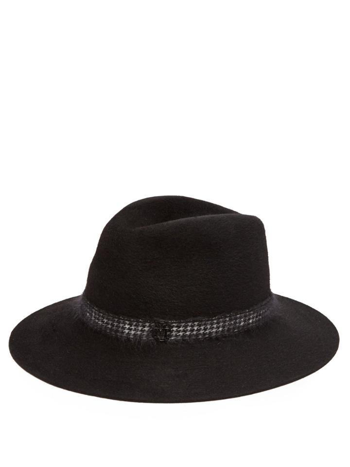 Maison Michel Henrietta Houndstooth Rabbit-fur Felt Hat