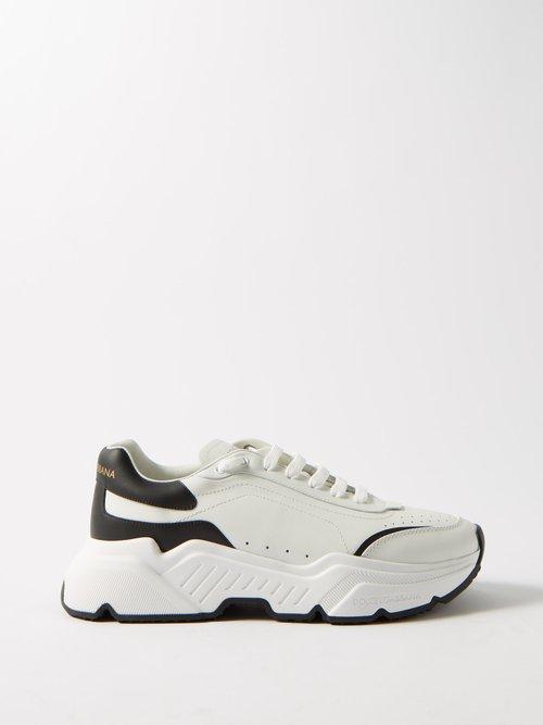 Dolce & Gabbana - Daymaster Leather Trainers - Mens - White Black