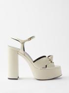 Saint Laurent - Bianca 85 Knotted Leather Platform Sandals - Womens - White