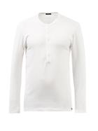 Tom Ford - Round-neck Cotton-blend Jersey Henley Top - Mens - White