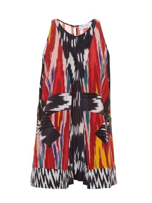 Altuzarra Hummingbird Ikat-print Silk Top