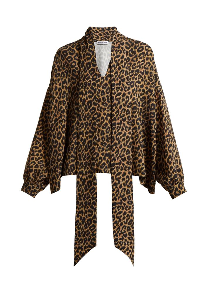 Balenciaga Leopard Print Oversized Top