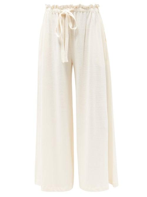 Ladies Lingerie About - Linen-blend Jersey Pyjama Trousers - Womens - Ivory