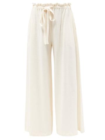Ladies Lingerie About - Linen-blend Jersey Pyjama Trousers - Womens - Ivory
