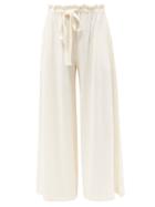 Ladies Lingerie About - Linen-blend Jersey Pyjama Trousers - Womens - Ivory