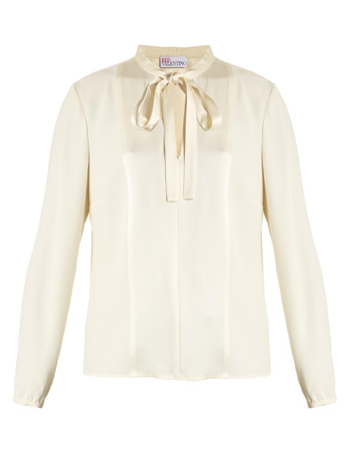 Redvalentino Tie-neck Crepe Blouse