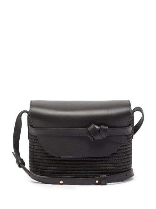 Matchesfashion.com Cesta Collective - Mini Sisal And Leather Basket Bag - Womens - Black