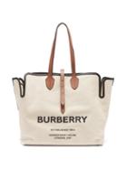 Matchesfashion.com Burberry - Logo Print Canvas Tote Bag - Womens - Tan Multi