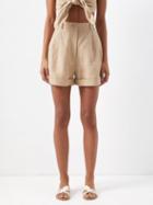 Casa Raki - Clementina Organic-linen Shorts - Womens - Taupe