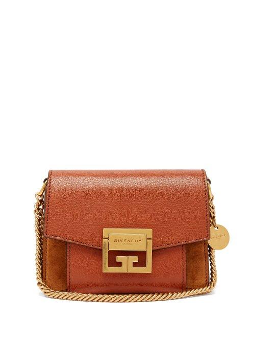 Matchesfashion.com Givenchy - Gv3 Small Suede And Leather Cross Body Bag - Womens - Tan