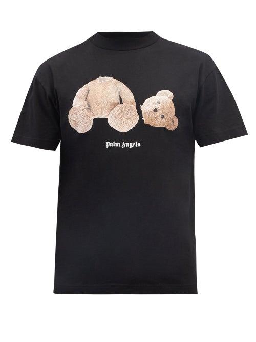 Palm Angels - Bear-print Cotton-jersey T-shirt - Mens - Black
