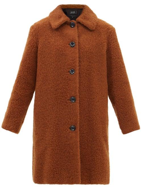 A.p.c. - Katerine Wool-blend Teddy Coat - Womens - Brown
