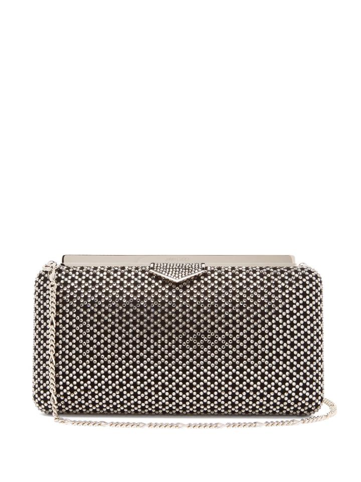 Jimmy Choo Ellipse Crystal-embellished Suede Clutch Bag