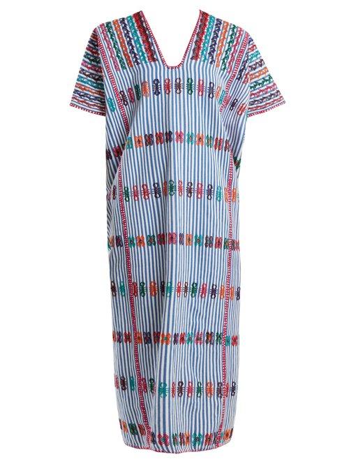 Matchesfashion.com Pippa Holt - No.59 Embroidered Cotton Kaftan - Womens - White Multi