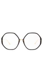 Matchesfashion.com Linda Farrow - Alona C10 Oversized Acetate Glasses - Womens - Gold