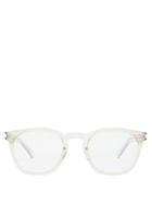 Matchesfashion.com Saint Laurent - Rounded-square Acetate Glasses - Mens - Clear