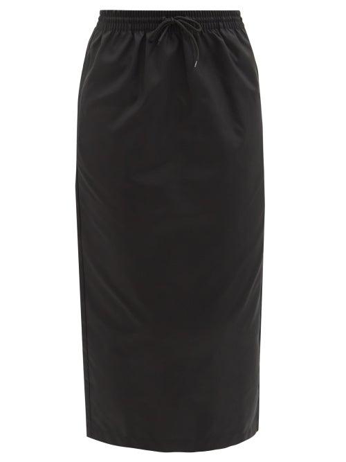 Wardrobe.nyc Wardrobe. Nyc - Drawstring-waist Twill Midi Skirt - Womens - Black