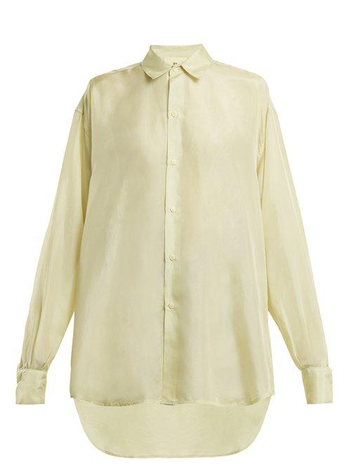 Matchesfashion.com By. Bonnie Young - Point Collar Silk Crepe De Chine Shirt - Womens - Beige