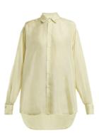 Matchesfashion.com By. Bonnie Young - Point Collar Silk Crepe De Chine Shirt - Womens - Beige