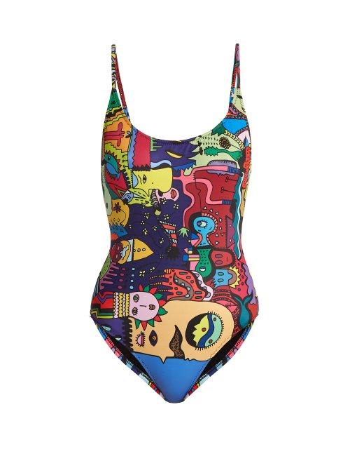 Matchesfashion.com Ellie Rassia - Old Fashioned Print Swimsuit - Womens - Multi