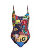 Matchesfashion.com Ellie Rassia - Old Fashioned Print Swimsuit - Womens - Multi