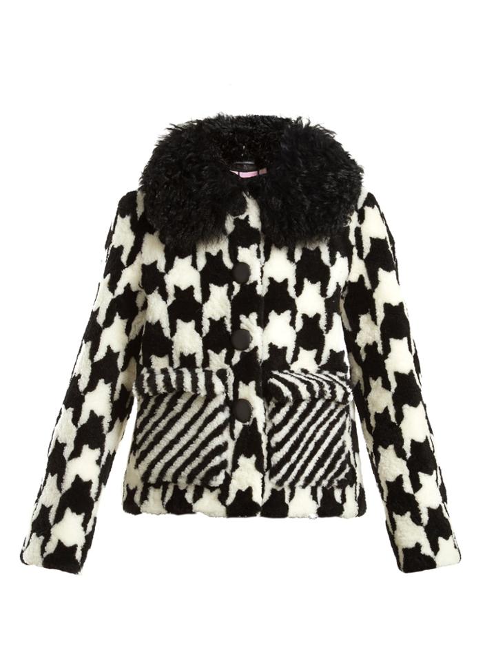 Saks Potts Lucy Hound's-tooth Shearling Jacket