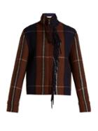 Matchesfashion.com Loewe - Checked Wool Jacket - Womens - Navy Multi