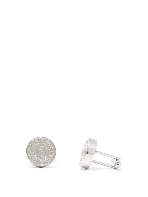 Matchesfashion.com Fendi - Logo Engraved Cufflinks - Mens - Silver